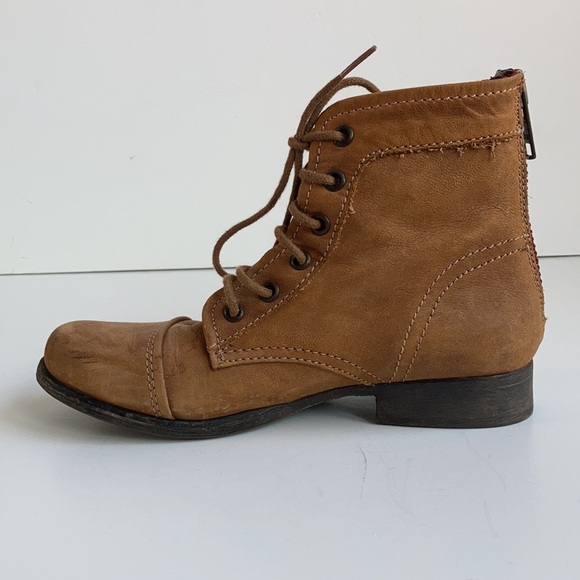 Steve Madden Tuundra lace up back zip camel ankle boot granny paddock boot - Picture 6 of 16